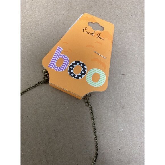 Carole Inc. Pendant Necklace Dual Strand Burnished Metal & Hematite w/ Crystal - Picture 3 of 5